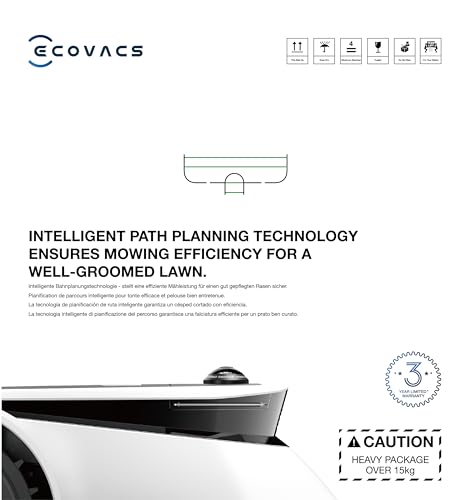 ECOVACS GOAT G1 Mähroboter ohne Begrenzungskabel für Gärten bis 1600 qm (AIVI 3D-Hindernisvermeidung, intelligente Routenplanung, Einstellung des verbotenen Bereichs, Videomanager) - 3 Jahre Garantie