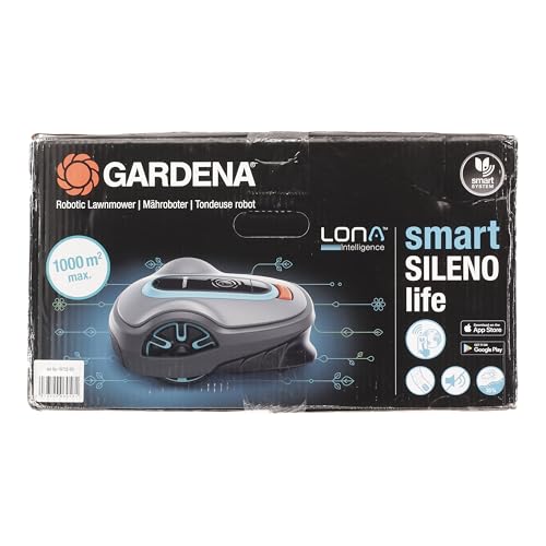 Gardena Mähroboter smart SILENO life 1000 m² Set: Innovative LONA AI-Technologie, Steuerung per App, SensorControl, für Steigungen bis zu 35 Prozent, inkl. smart Gateway, DE-Version (19702-60)