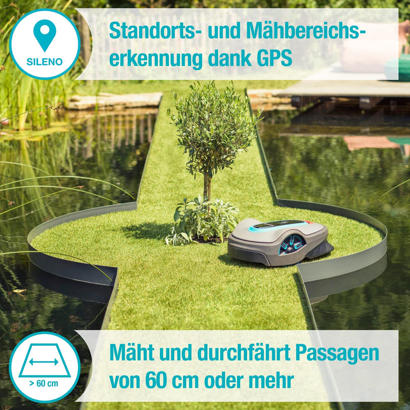 Gardena Mähroboter smart SILENO life 1000 m² Set: Innovative LONA AI-Technologie, Steuerung per App, SensorControl, für Steigungen bis zu 35 Prozent, inkl. smart Gateway, DE-Version (19702-60)