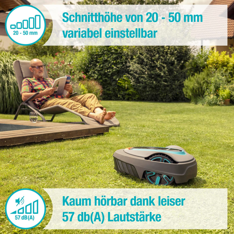 Gardena Mähroboter smart SILENO life 1000 m² Set: Innovative LONA AI-Technologie, Steuerung per App, SensorControl, für Steigungen bis zu 35 Prozent, inkl. smart Gateway, DE-Version (19702-60)