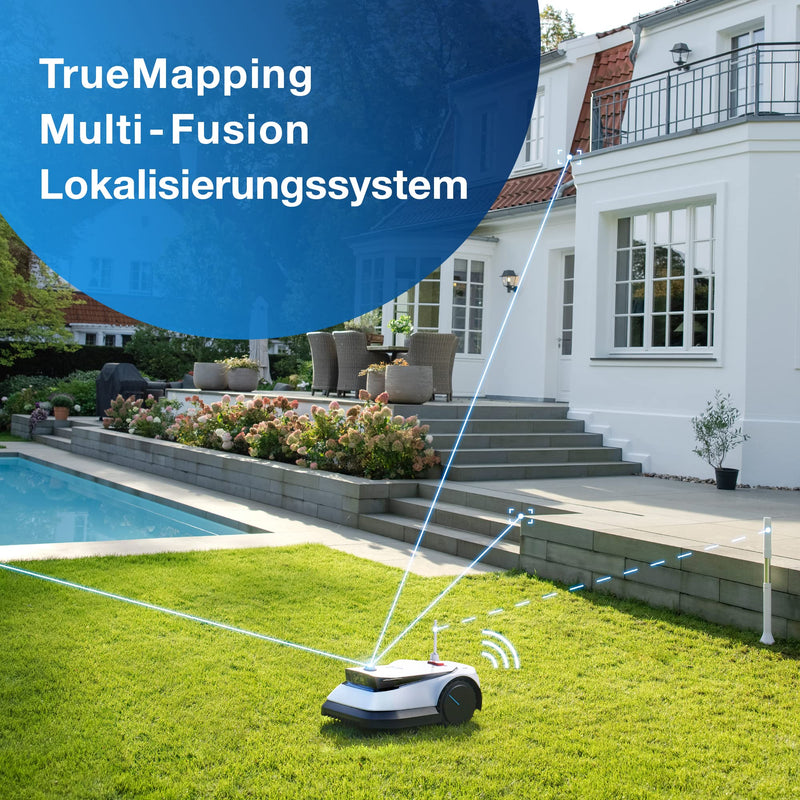 ECOVACS GOAT G1 Mähroboter ohne Begrenzungskabel für Gärten bis 1600 qm (AIVI 3D-Hindernisvermeidung, intelligente Routenplanung, Einstellung des verbotenen Bereichs, Videomanager) - 3 Jahre Garantie