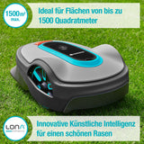 Gardena Mähroboter smart SILENO Life 1500 m² Set: Innovative LONA AI-Technologie, Steuerung per App, SensorControl, für Steigungen bis zu 35 Prozent, inkl. smart Gateway, DE-Version (19704-60)
