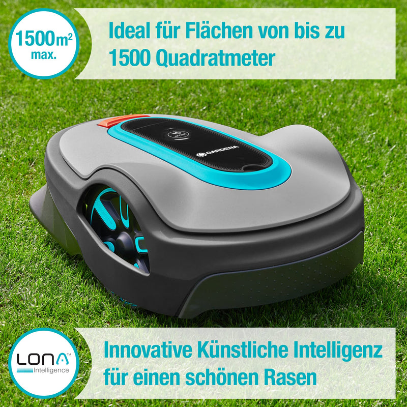 Gardena Mähroboter smart SILENO Life 1500 m² Set: Innovative LONA AI-Technologie, Steuerung per App, SensorControl, für Steigungen bis zu 35 Prozent, inkl. smart Gateway, DE-Version (19704-60)